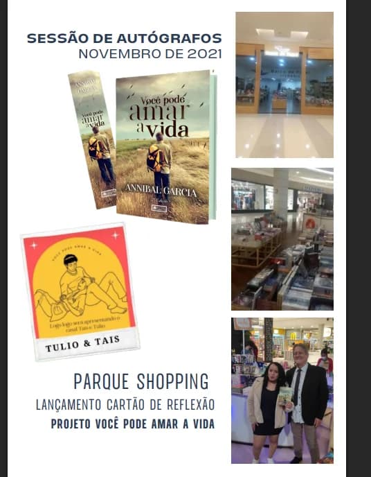 Sessão de autógrafos e lançamento do Cartão de Reflexão no Parque Shopping em novembro de 2021