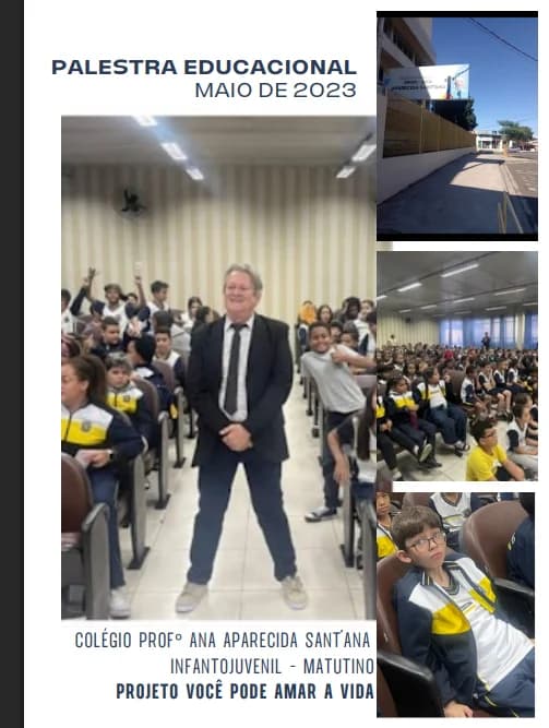 Palestras educacionais no Colégio Profª Ana Aparecida Sant Ana em maio de 2023