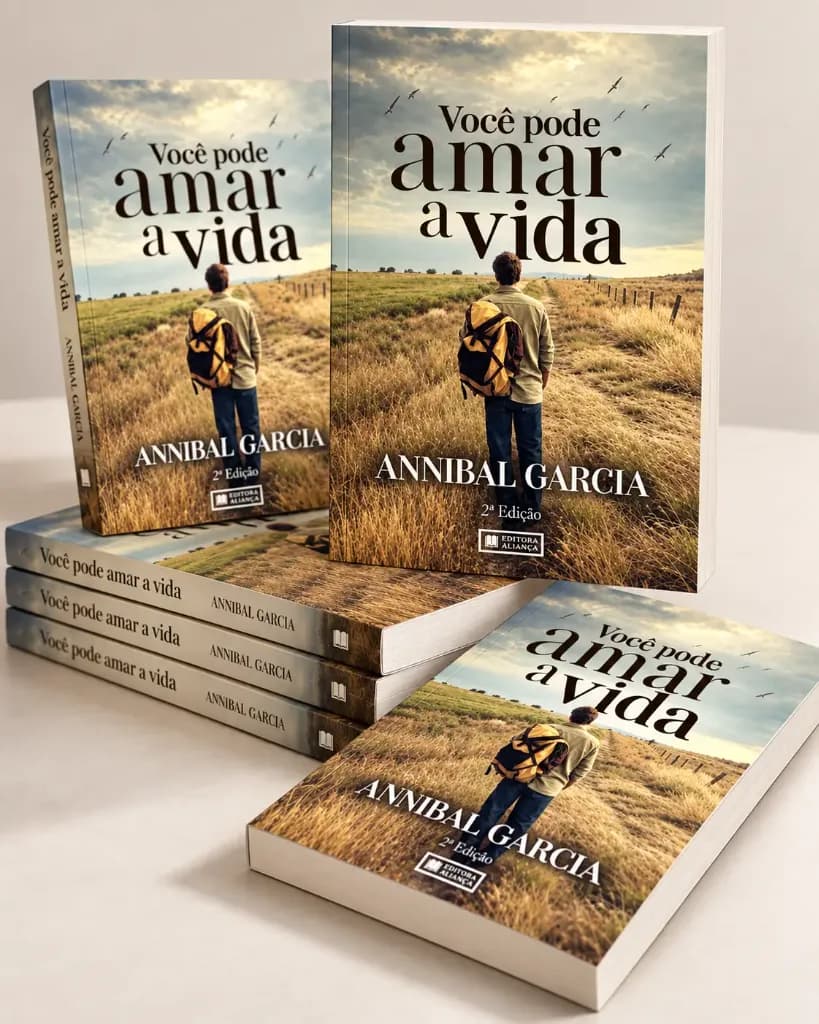 Fotografia dos exemplares oficiais da 2ª Edição do livro Você Pode Amar a Vida de Annibal Garcia